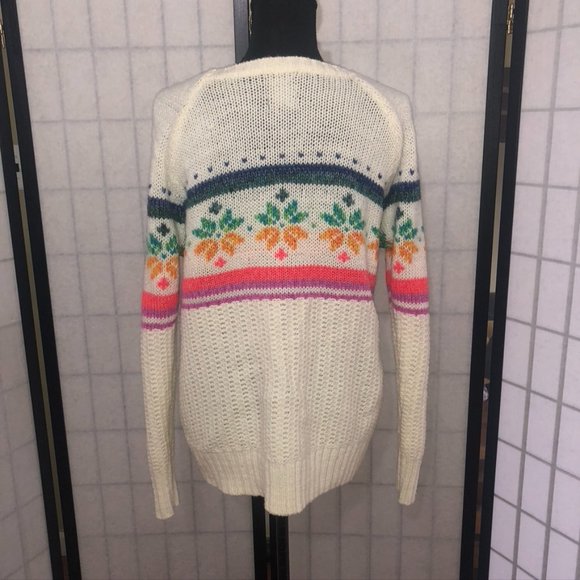 AMERICAN EAGLE Jegging Sweater Snowflake Rainbow Large Christmas Winter - Picture 6 of 7